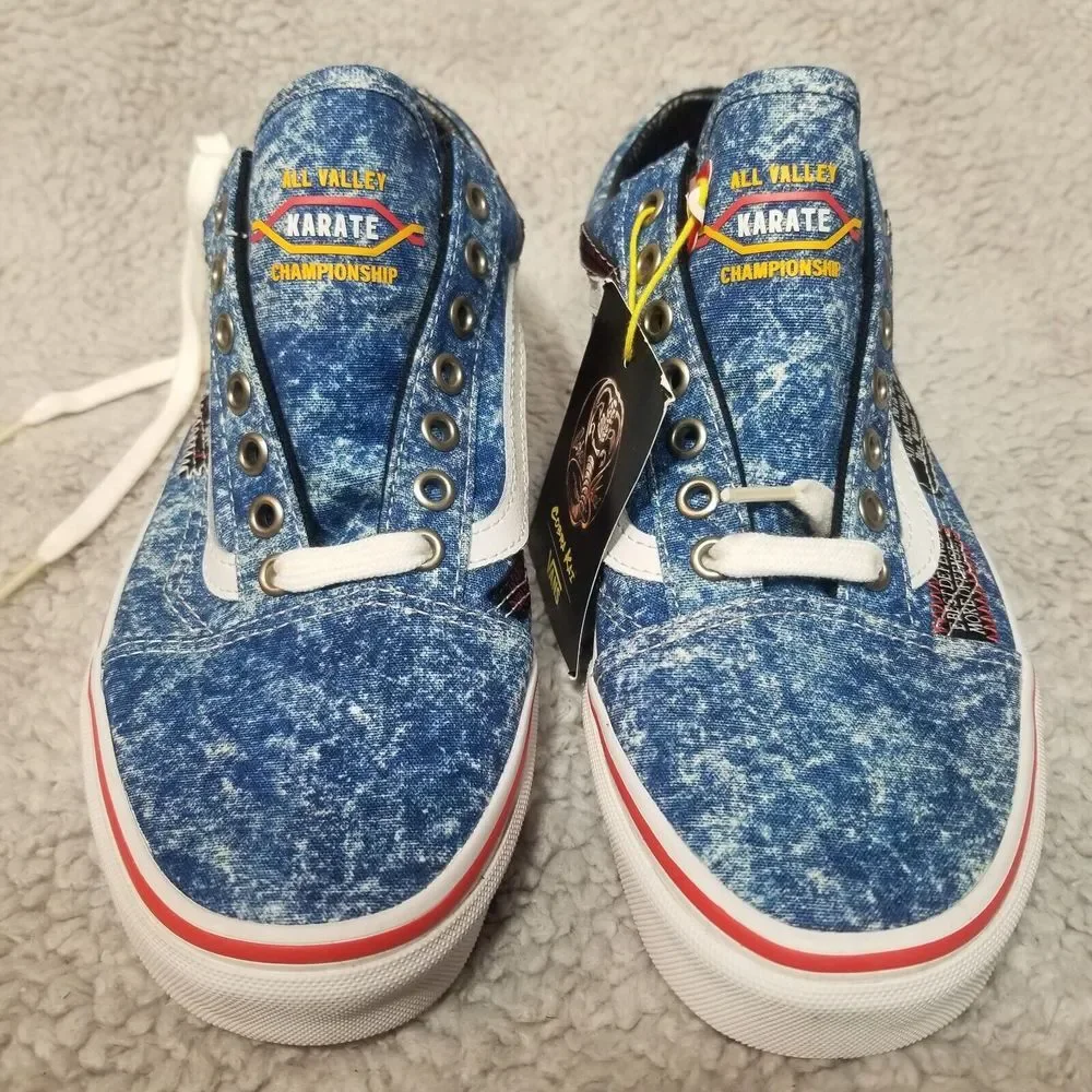 Vans‎ X Cobra Kai Eagle Fang Karate Denim Old Skool Shoes US 7 M / 9 Women NEW